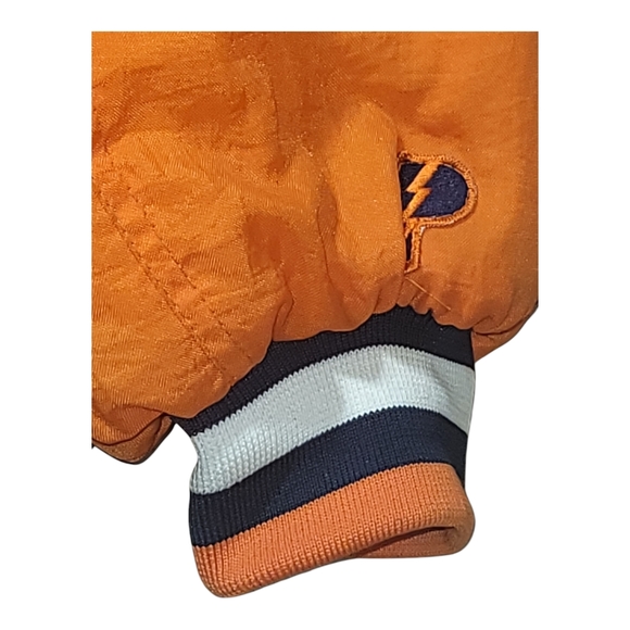 Vintage Chicago Bears Puffer Jacket Game Day Mens Size XXL Navy/Orange Full Zip - Picture 6 of 12